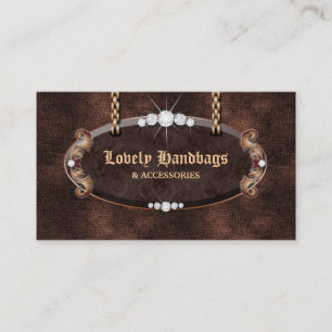 Jewellery Handbag Purse Leather Suede Chocolate Business Card
