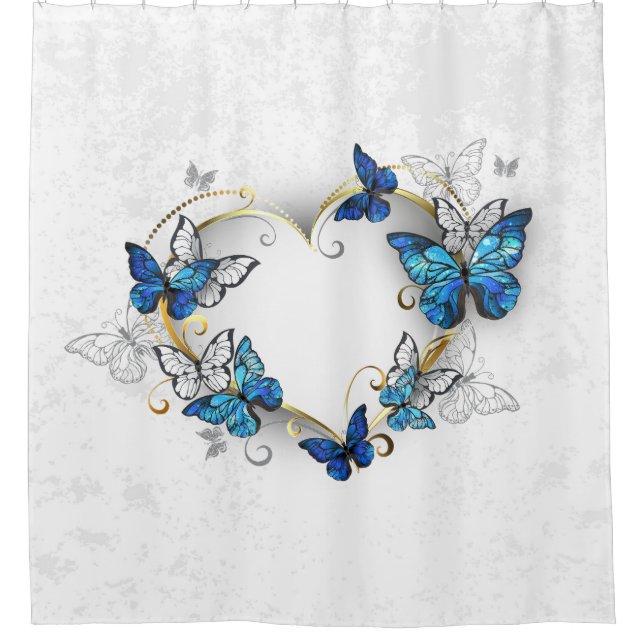 Jewellery Heart with Butterflies Morpho (Front)