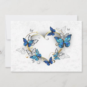Jewellery Heart with Butterflies Morpho Advice Card