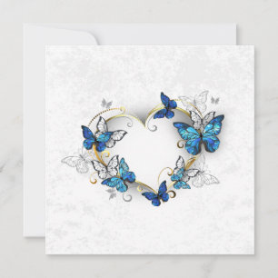 Jewellery Heart with Butterflies Morpho Advice Card