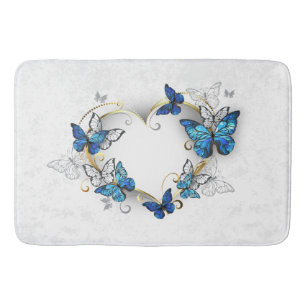 Jewellery Heart with Butterflies Morpho Bath Mat