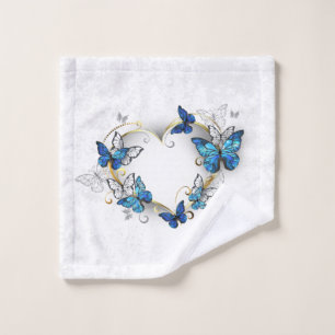 Jewellery Heart with Butterflies Morpho Bath Towel Set