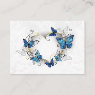 Jewellery Heart with Butterflies Morpho Business Card