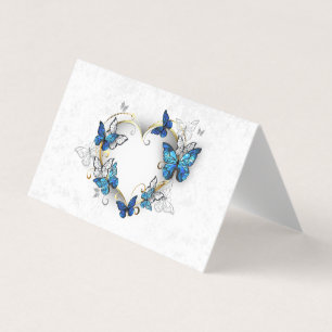 Jewellery Heart with Butterflies Morpho Business Card