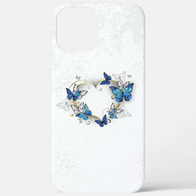 Jewellery Heart with Butterflies Morpho Case-Mate iPhone Case (Back)
