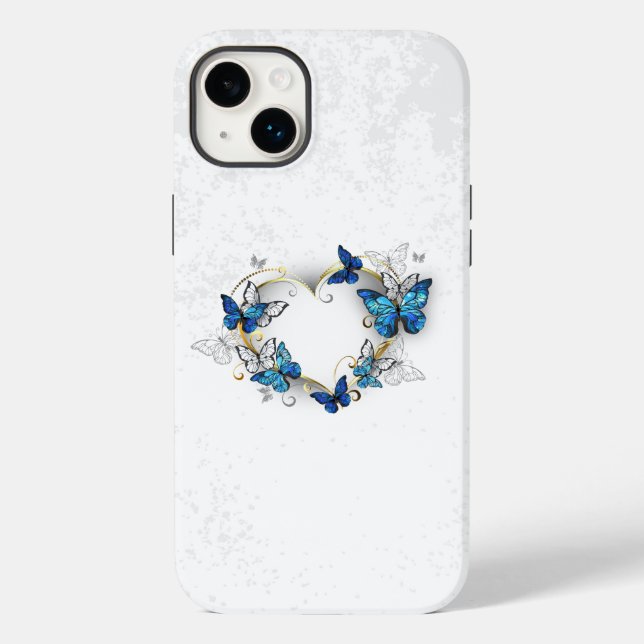 Jewellery Heart with Butterflies Morpho Case-Mate iPhone Case (Back)