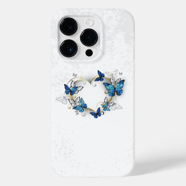 Jewellery Heart with Butterflies Morpho Case-Mate iPhone Case (Back)