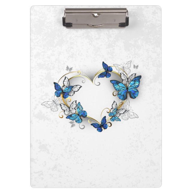 Jewellery Heart with Butterflies Morpho Clipboard (Front)