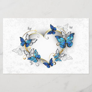 Jewellery Heart with Butterflies Morpho Flyer