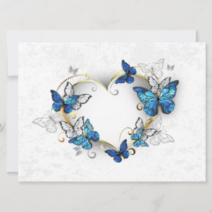 Jewellery Heart with Butterflies Morpho Holiday Card