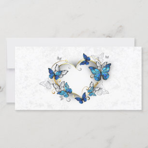 Jewellery Heart with Butterflies Morpho Holiday Card
