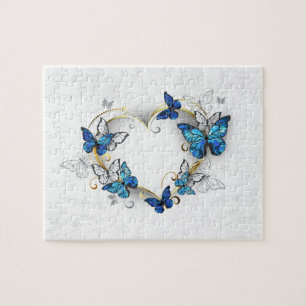 Jewellery Heart with Butterflies Morpho Jigsaw Puzzle
