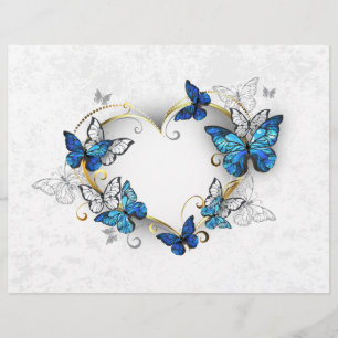 Jewellery Heart with Butterflies Morpho Letterhead