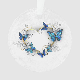 Jewellery Heart with Butterflies Morpho Ornament