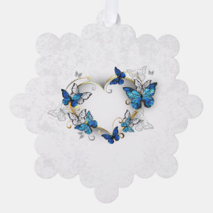 Jewellery Heart with Butterflies Morpho Ornament Card