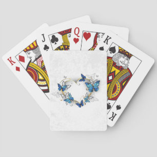 Jewellery Heart with Butterflies Morpho Playing Cards