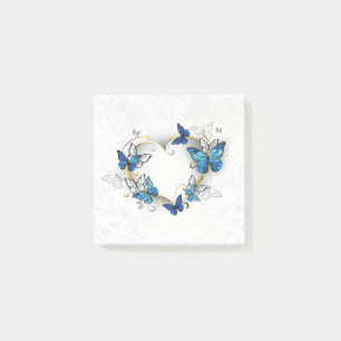 Jewellery Heart with Butterflies Morpho Post-it Notes
