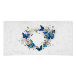 Jewellery Heart with Butterflies Morpho Poster