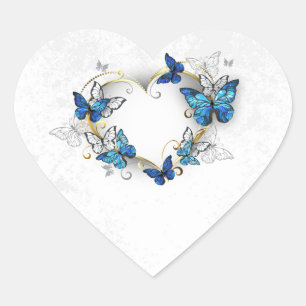 Jewellery Heart with Butterflies Morpho Sticker