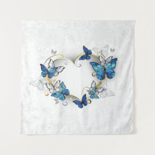 Jewellery Heart with Butterflies Morpho Tapestry