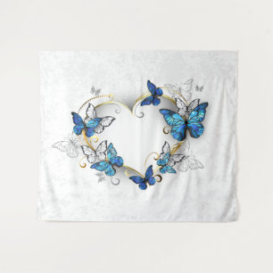 Jewellery Heart with Butterflies Morpho Tapestry