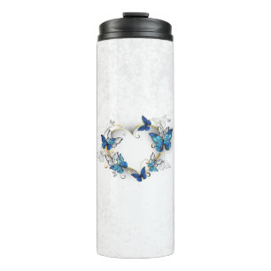 Jewellery Heart with Butterflies Morpho Thermal Tumbler