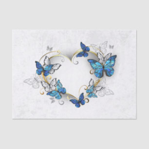 Jewellery Heart with Butterflies Morpho Tissue Paper