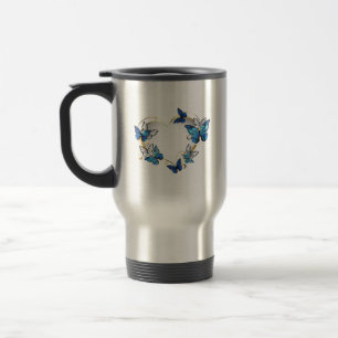 Jewellery Heart with Butterflies Morpho Travel Mug