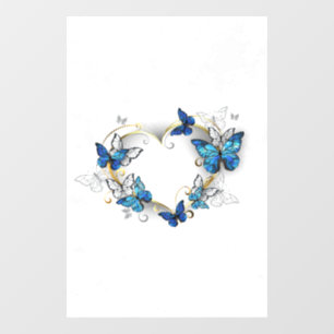 Jewellery Heart with Butterflies Morpho Window Cling