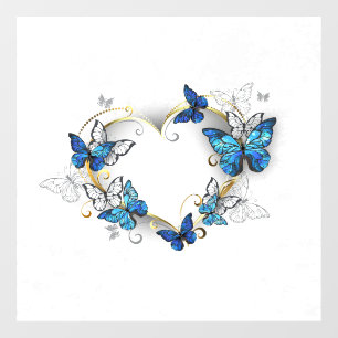 Jewellery Heart with Butterflies Morpho Window Cling