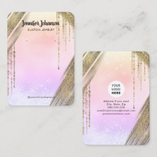 Jewellery holder earrings rose gold glitter Rainbo Business Card