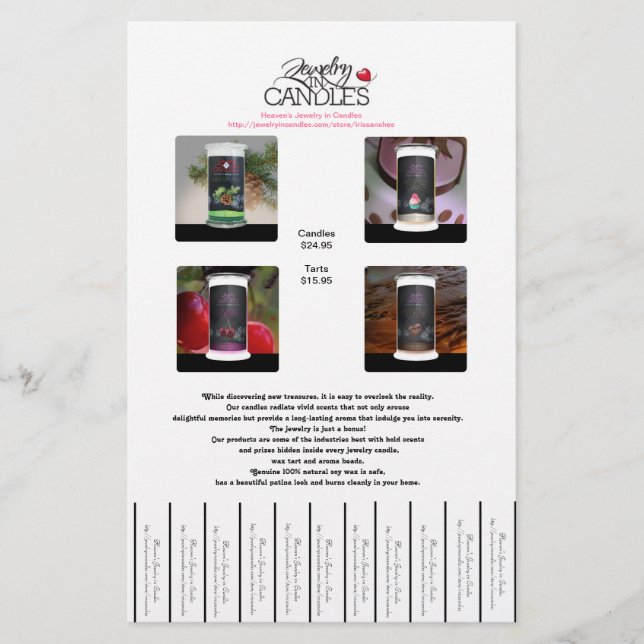 Jewellery in Candles Flyers (Front)