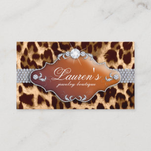 Jewellery Leopard Business Card Tanning Brown