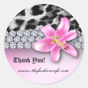 Jewellery Leopard Sticker Lily Flower Thank You