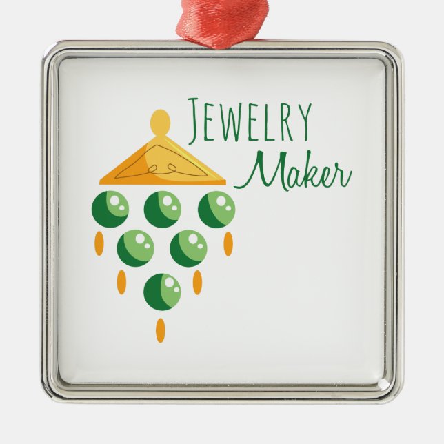 Jewellery Maker Metal Ornament (Front)