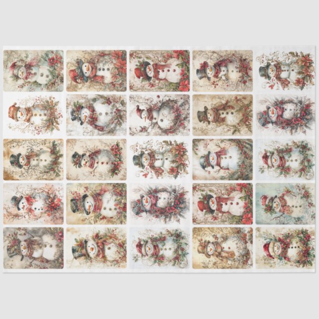 Jewellery Maker Snowman Tissue Paper (Front)