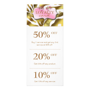 Jewellery Marketing Cards Pink Gold Zebra Salon