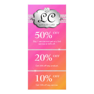 Jewellery Marketing Cards Pink Orange