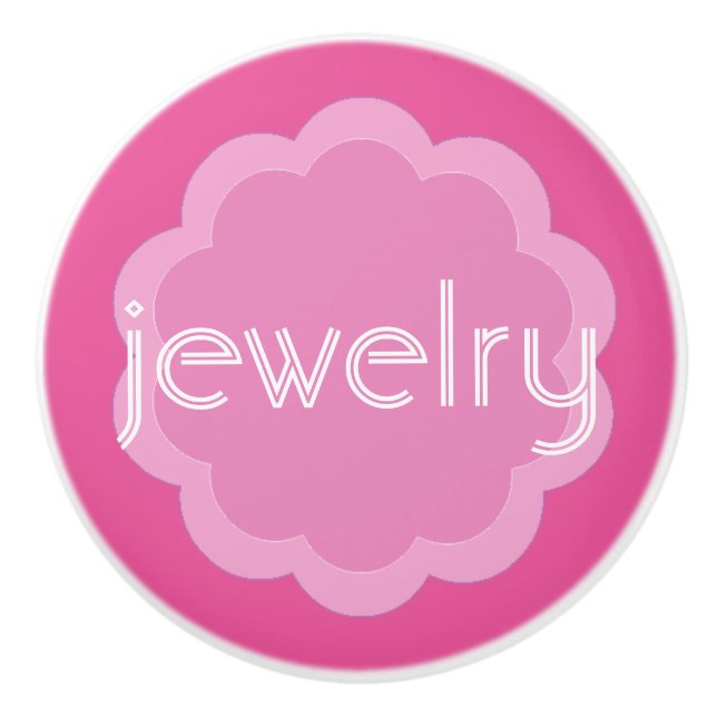 Jewellery organization pink flower knob (Front)