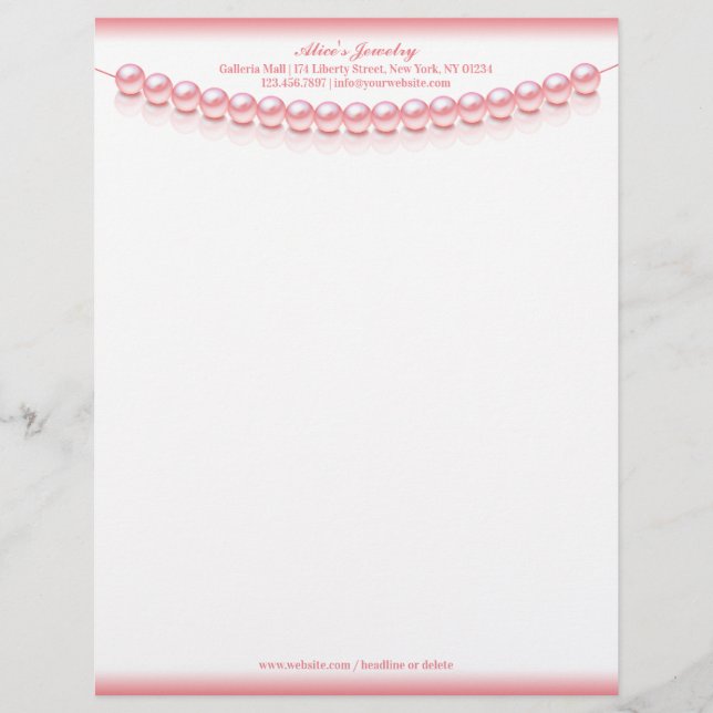 Jewellery Pearl Letterhead (Front)