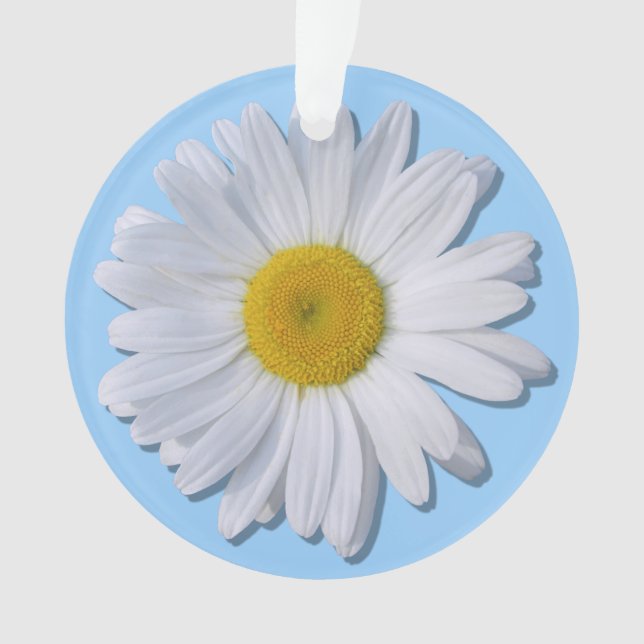 Jewellery - Pendant - New Daisy on Blue Ornament (Front)