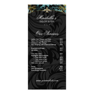 Jewellery Rack Card Fashion Fleur de lis Teal Gold