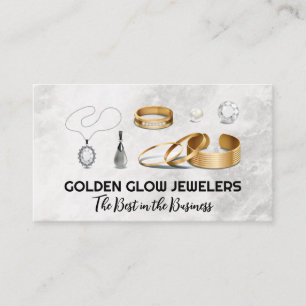 Jewellery Rings Necklaces Gold Diamond Pearls Business Card