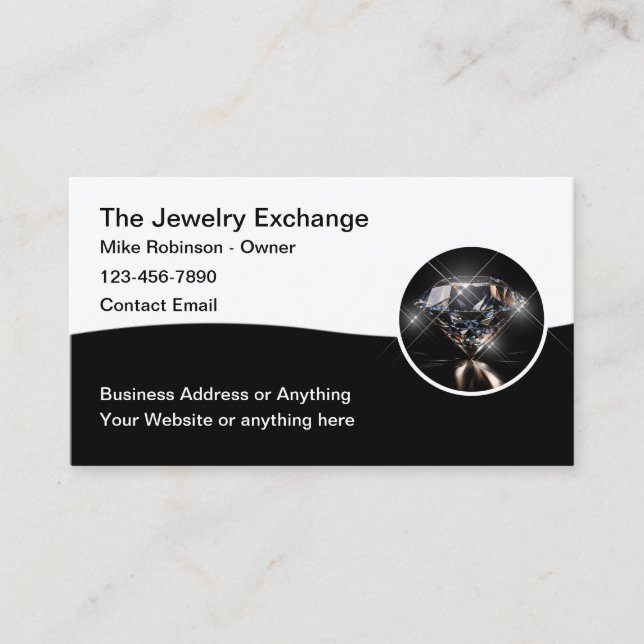 Jewellery Theme Diamond Business Cards (Front)