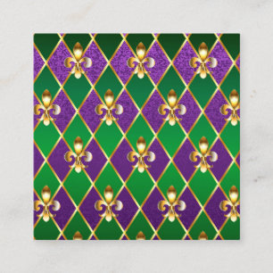 Jewelry Background Mardi Gras Discount Card