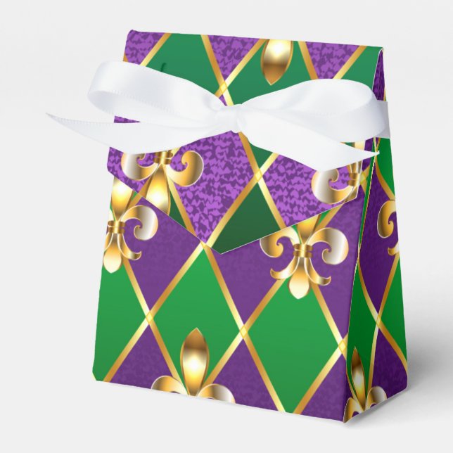Jewelry Background Mardi Gras Favor Box (Front Side)