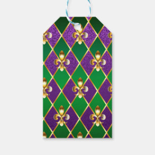 Jewelry Background Mardi Gras Gift Tags