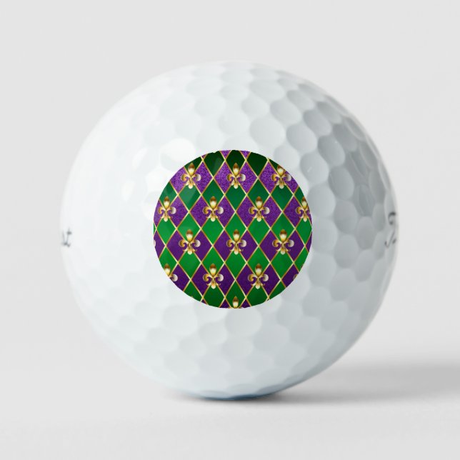 Jewelry Background Mardi Gras Golf Balls (Front)