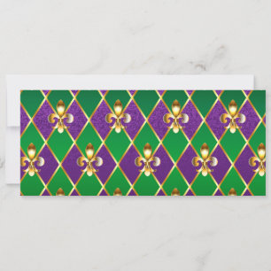 Jewelry Background Mardi Gras Invitation