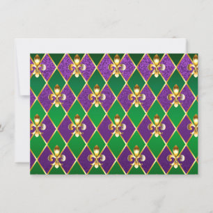 Jewelry Background Mardi Gras Invitation